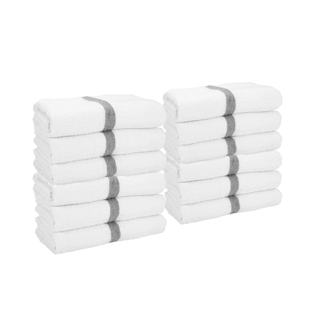 Monarch Brands Gym Power Bath Towels , Gray, 12PK PNP-PWR-2244-6GYCS